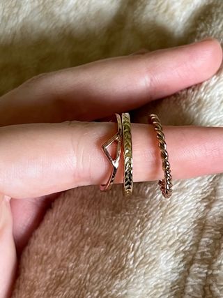 Pack 3 Anillos Dorados y Rosa