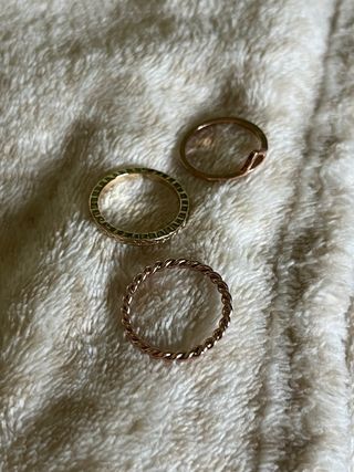 Pack 3 Anillos Dorados y Rosa