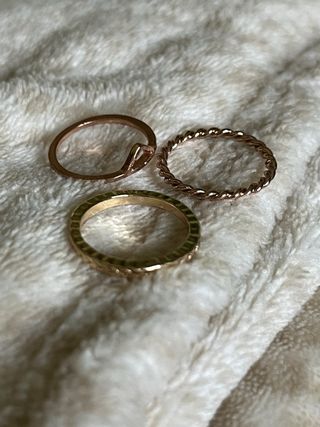 Pack 3 Anillos Dorados y Rosa