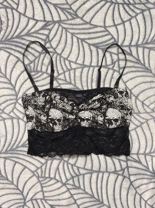 Royal Bones - Crop Top Pizzo B&W / XL