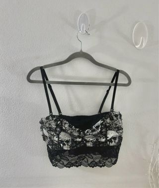 Royal Bones - Crop Top Pizzo B&W / XL
