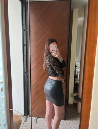 Gonna in pelle nera hozone