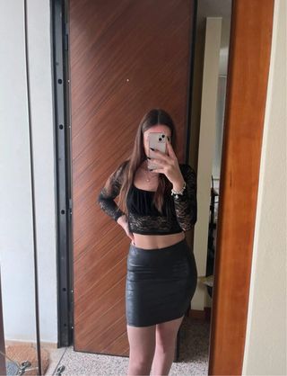 Gonna in pelle nera hozone