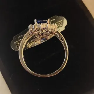 Sortija Plata925 Zafiro Estilo Victoriano y joyero