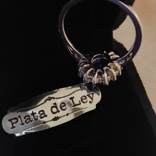 Sortija Plata925 Zafiro Estilo Victoriano y joyero