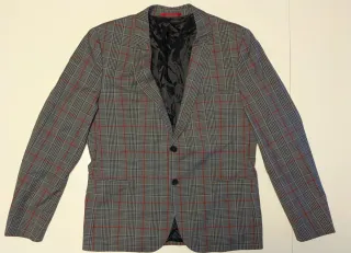 Blazer Uomo Hugo Boss Grigio Rosso Taglia 56
