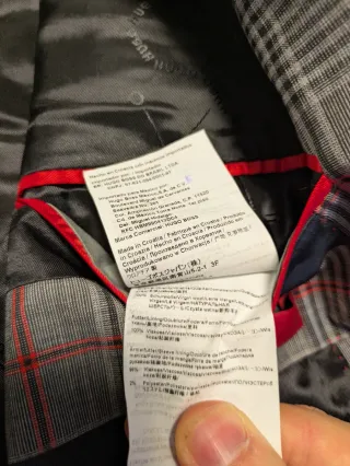 Blazer Uomo Hugo Boss Grigio Rosso Taglia 56