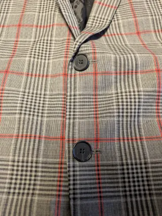 Blazer Uomo Hugo Boss Grigio Rosso Taglia 56