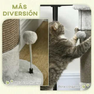 Rascador para gatos de tela y sisal
