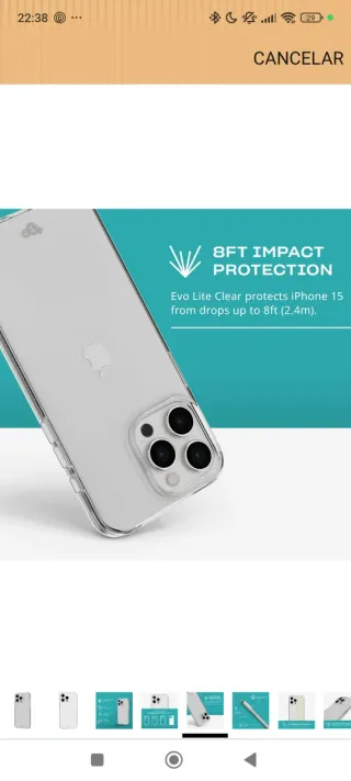 Tech 21 EVOLITE Custodia per iPhone 15 Pro Max 6.7"