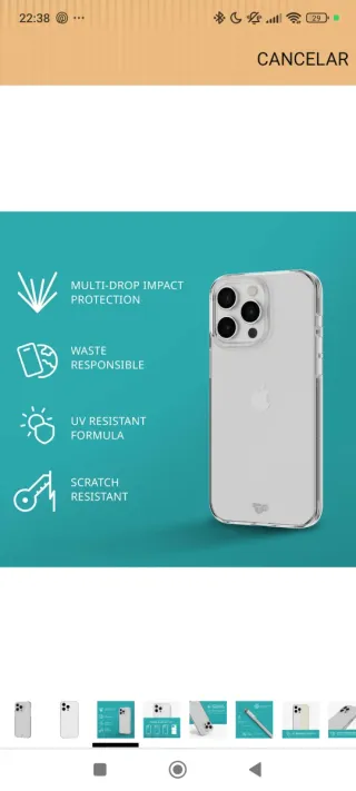 Tech 21 EVOLITE Custodia per iPhone 15 Pro Max 6.7"