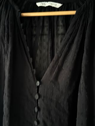 Blusa Zara Negra Plumeti