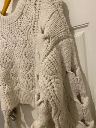 Jersey Zara Blanco Punto Calado