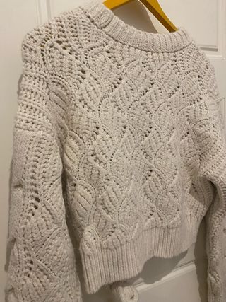 Jersey Zara Blanco Punto Calado