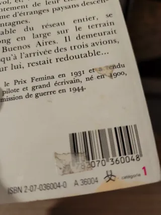 Novela en francés Vol de nuit.