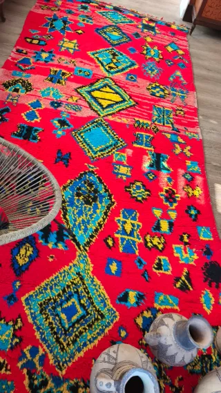 ANTIGUA ALFOMBRA BEREBER DE LANA HECHA A MANO