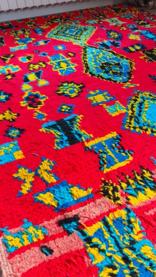 ANTIGUA ALFOMBRA BEREBER DE LANA HECHA A MANO