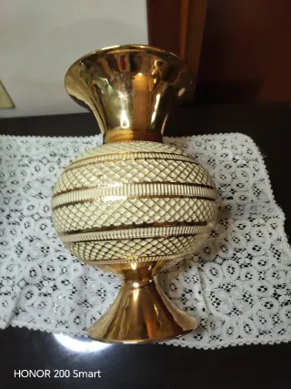 Vaso Fiorentino Ceramica Beige Oro
