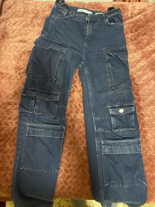 Vaqueros anchos Bershka azules, xss-xs