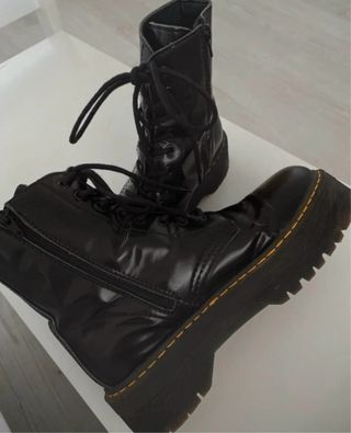 Stivali militari in pelle nera