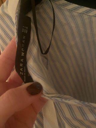 Blusa Rayas Azul y Blanca con Encaje