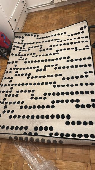 Alfombra redonda beige 1,5m recien lavada