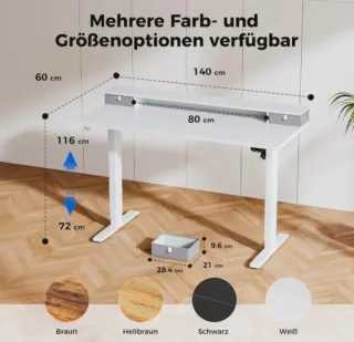 Escritorio Elevable Eléctrico 140x60