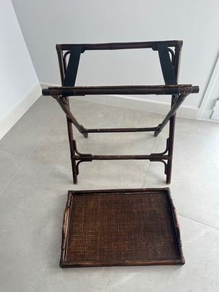 Mesa Auxiliar Plegable Bambú