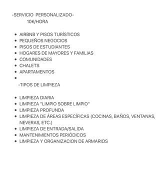 Limpiezas a domicilio.