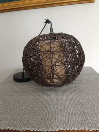 Candeeiro de tecto de vime esférico