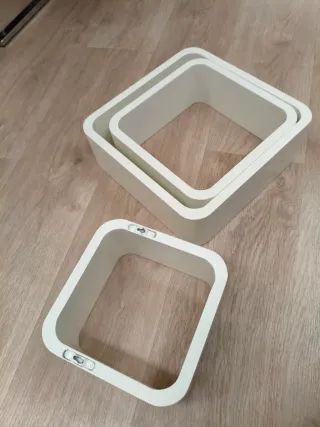 Cubos decorativos balda pared blancos