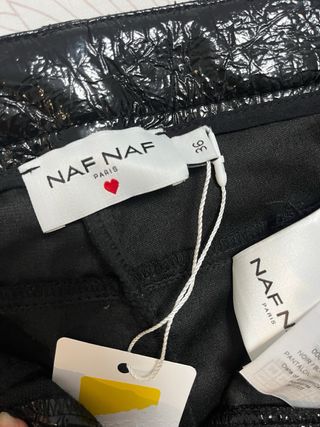 Pantalones vinilo/efecto charol negro Nuevo T 36