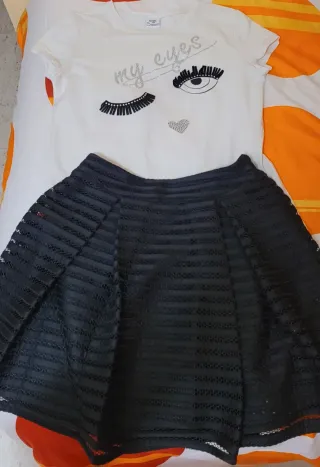 Conjunto falda y camiseta niña, talla 14 años