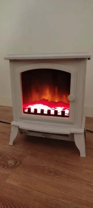 Estufa Eléctrica Blanca efecto chimenea