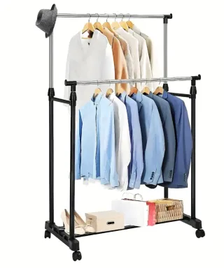 Perchero Doble Extensible Bek con Ruedas