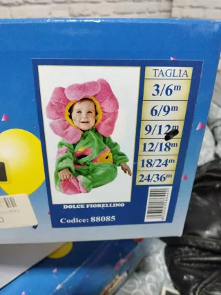 Vestito Carnevale Bambina Fiorellino 9/12 Mesi