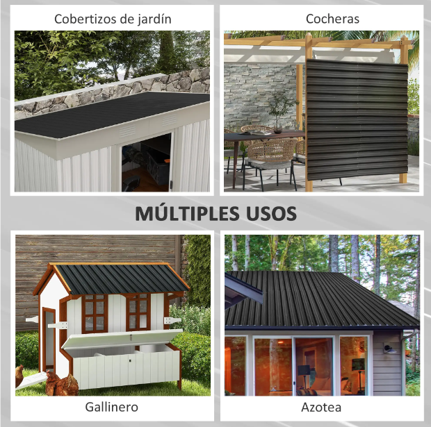 Outsunny 12 Paneles Tejado Acero