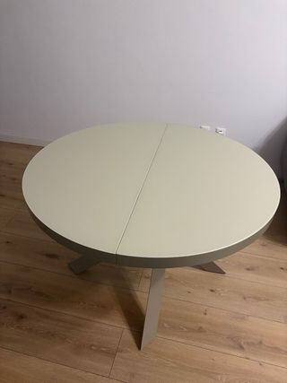 Mesa redonda extensible Vashti 120 cm • Cristal