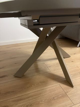 Mesa redonda extensible Vashti 120 cm • Cristal