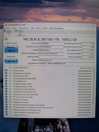 SSD 1tb WD_BLACK SN7100 1TB NVMe PCIe Gen4 7250mbs