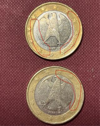 Moneda 1€ Alemania 2002 Error Acuñación