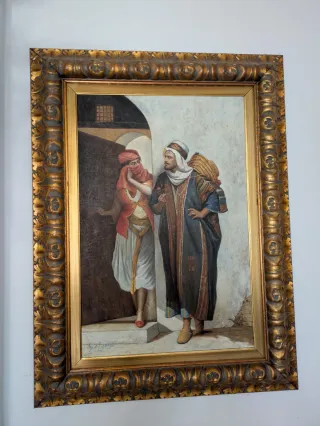 Cuadro Marroquí Óleo Marco Dorado