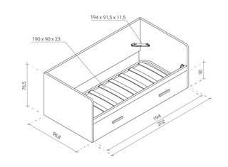 Cama nido 90x190 con somier y 2 colchones