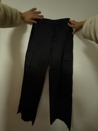 Pantalones cargo negros chica