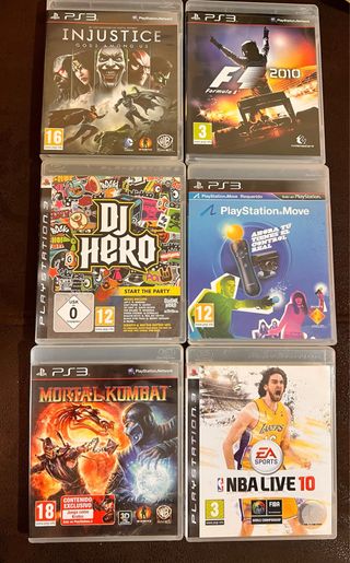 Lote 6 Juegos PS3: Injustice, F1, DJ Hero, Move, M