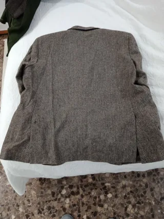 Americana Lana Italiana Hombre Marrón