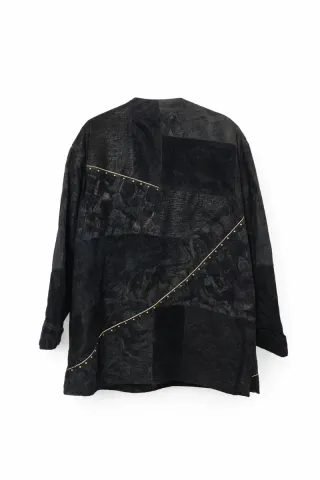 Chaqueta Vintage Ante y Piel Grabada