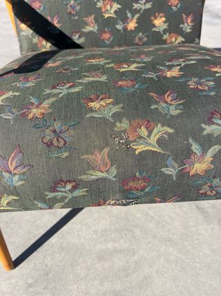 Butaca Vintage Mid Century Tela y Madera