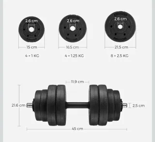 Banco de pesas + 30kg mancuernas