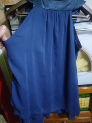 Canotta Elegance donna L blu con pietre